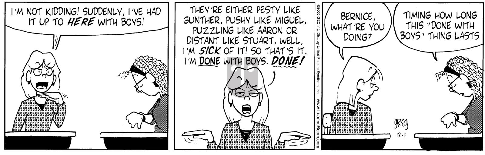Luann - Friday December 1, 2000 Comic Strip