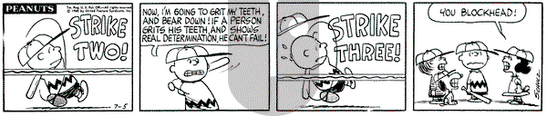 Peanuts on Monday July 5, 1965 Comic Strip