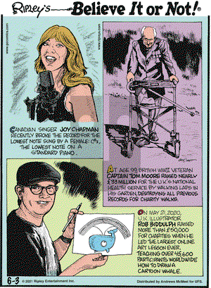 Ripley's Believe It or Not on Thursday June 3, 2021 Comic Strip