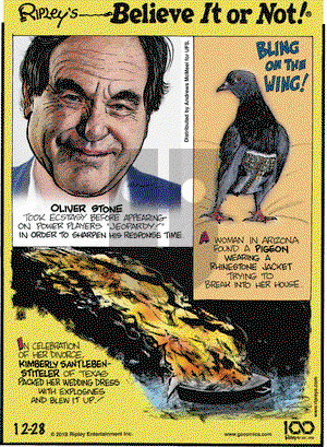 Ripley's Believe It or Not on Friday December 28, 2018 Comic Strip