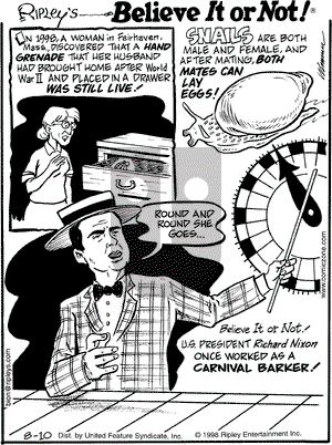 Ripley's Believe It or Not on Monday August 10, 1998 Comic Strip