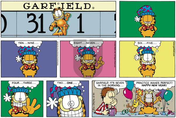 Garfield on Sunday December 31, 2000 Comic Strip