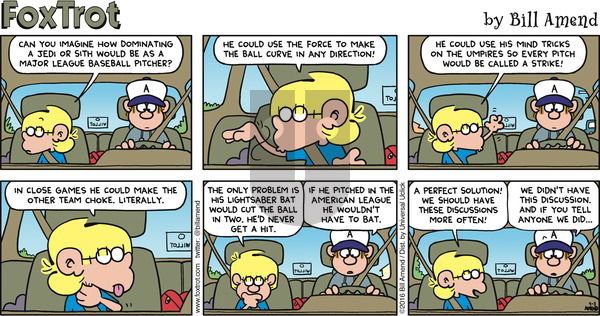 FoxTrot on Sunday April 3, 2016 Comic Strip