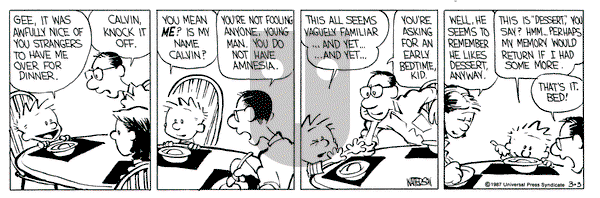 Calvin and Hobbes on Tuesday March 3, 1987 Comic Strip