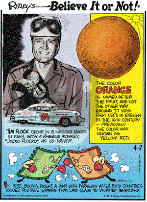 Ripley's Believe It or Not on Monday April 7, 2014 Comic Strip