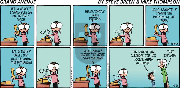 Grand Avenue on Sunday September 25, 2016 Comic Strip