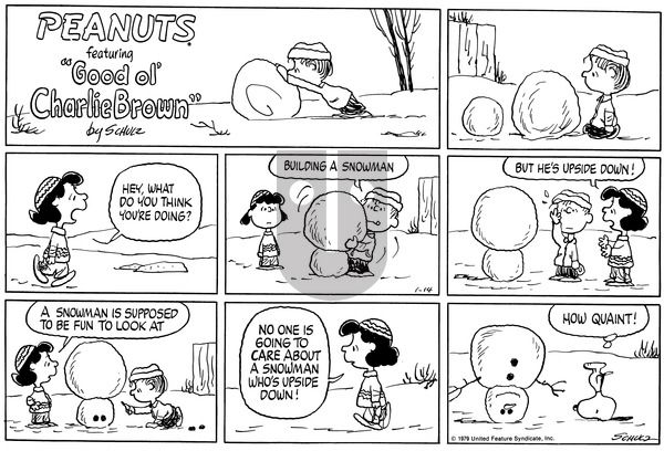 Peanuts on Sunday January 14, 1979 Comic Strip