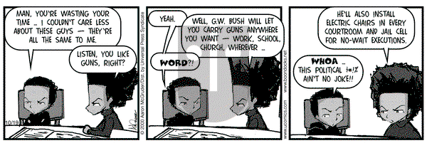 The Boondocks on Thursday October 19, 2000 Comic Strip