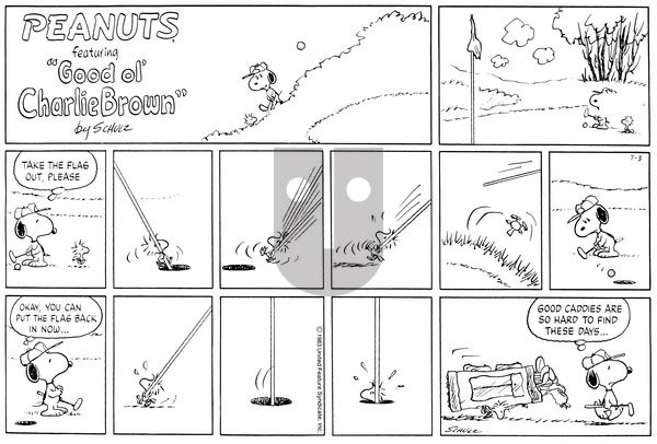 Peanuts on Sunday July 3, 1983 Comic Strip