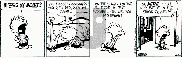 Calvin and Hobbes on Thursday April 24, 1986 Comic Strip