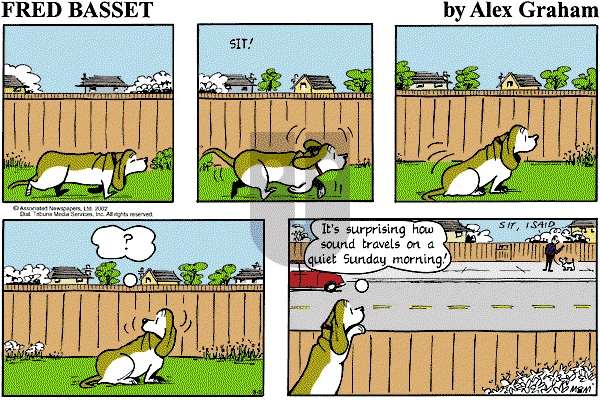 Fred Basset on Sunday March 3, 2002 Comic Strip