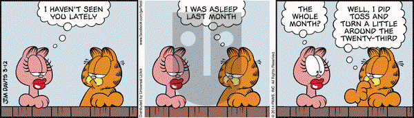 Garfield on Wednesday March 12, 2014 Comic Strip
