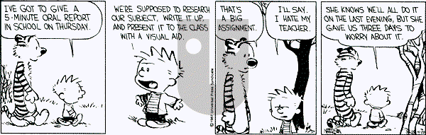 Calvin and Hobbes - Monday April 20, 1987 Comic Strip