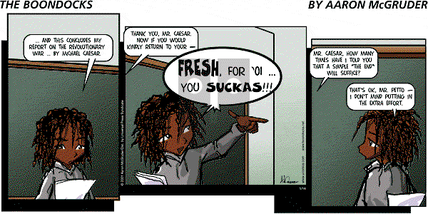 The Boondocks - Sunday January 14, 2001 Comic Strip