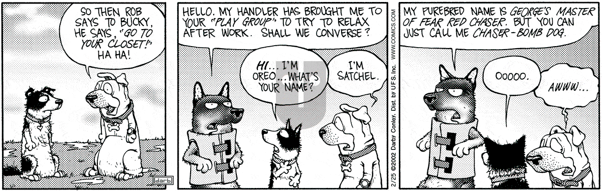Get Fuzzy - Monday February 25, 2002 Comic Strip