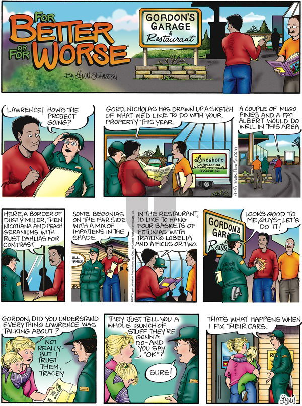 For Better or For Worse on Sunday April 13, 2003 Comic Strip