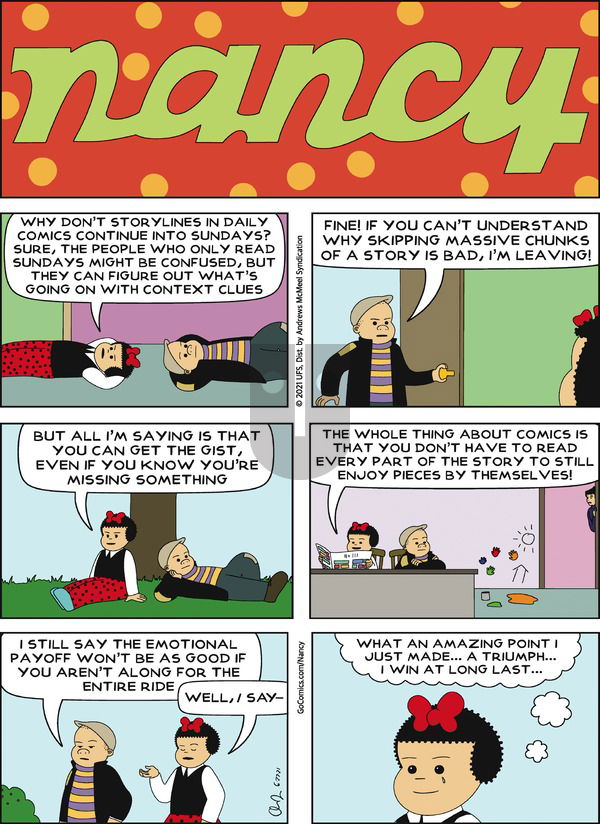 Nancy on Sunday June 27, 2021 Comic Strip
