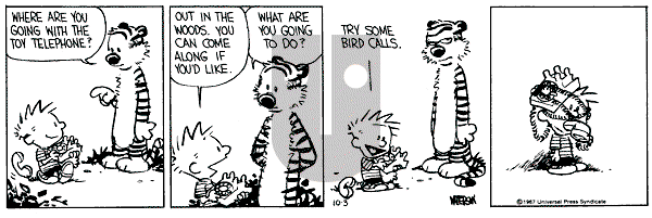 Calvin and Hobbes - Saturday October 3, 1987 Comic Strip