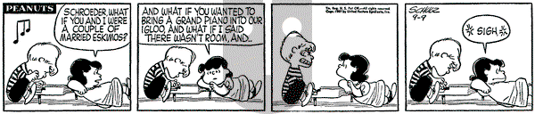 Peanuts on Monday September 9, 1957 Comic Strip