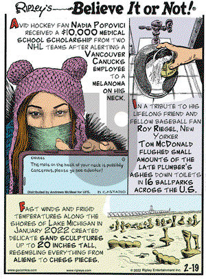 Ripley's Believe It or Not - Saturday February 19, 2022 Comic Strip