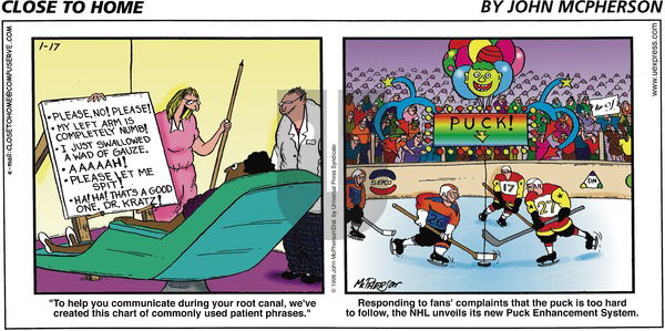 Close to Home on Sunday January 17, 1999 Comic Strip