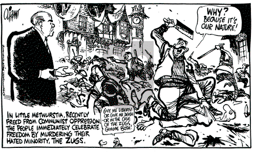 Pat Oliphant on Monday January 15, 1990 Comic Strip