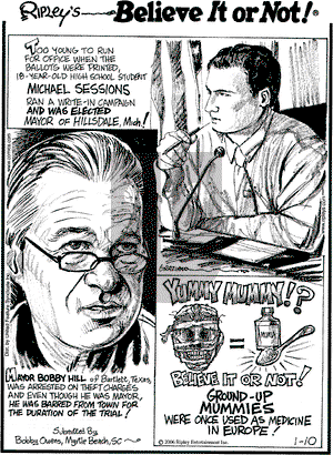 Ripley's Believe It or Not on Tuesday January 10, 2006 Comic Strip