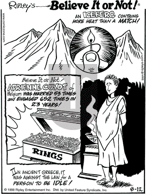 Ripley's Believe It or Not on Monday November 30, 1998 Comic Strip