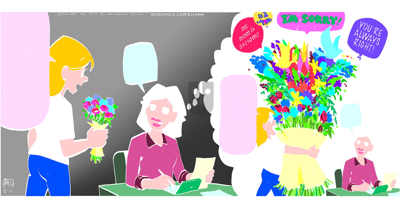 Luann on Sunday May 11, 2014 Comic Strip