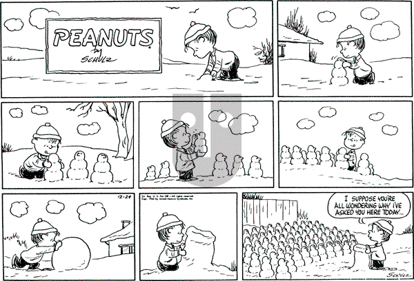 Peanuts - Sunday December 29, 1963 Comic Strip