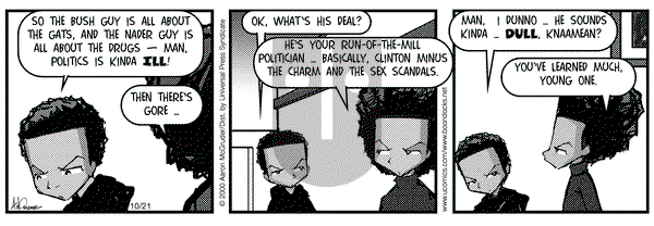 The Boondocks on Saturday October 21, 2000 Comic Strip