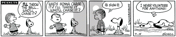 Peanuts on Monday July 14, 1958 Comic Strip