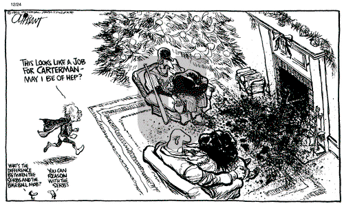 Pat Oliphant on Saturday December 24, 1994 Comic Strip
