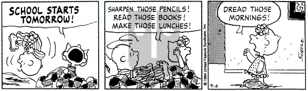 Peanuts on Tuesday September 6, 1994 Comic Strip
