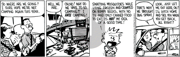 Calvin and Hobbes - Tuesday June 12, 2018 Comic Strip