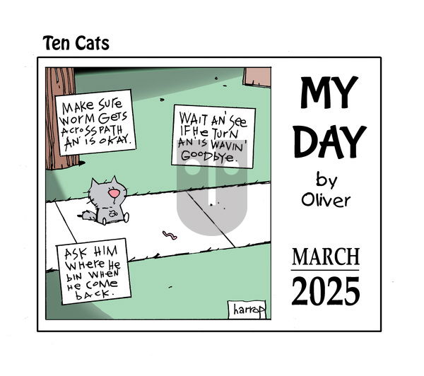 Ten Cats on Thursday March 13, 2025 Comic Strip