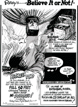 Ripley's Believe It or Not on Wednesday January 11, 2006 Comic Strip