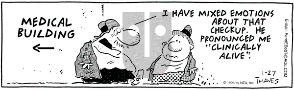Frank and Ernest on Saturday January 27, 1996 Comic Strip