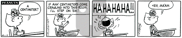 Peanuts - Thursday October 17, 1974 Comic Strip