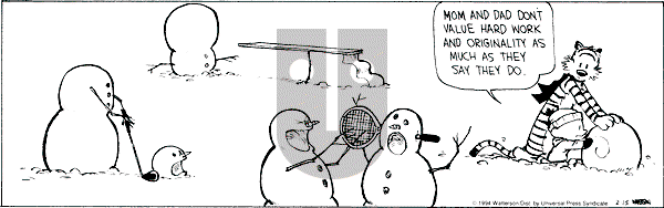 Calvin and Hobbes - Tuesday February 15, 1994 Comic Strip