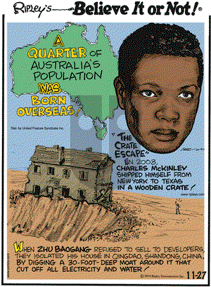Ripley's Believe It or Not on Saturday November 27, 2010 Comic Strip