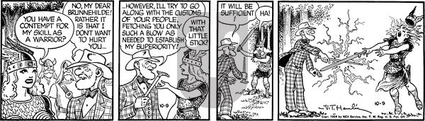 Alley Oop on Saturday October 9, 1954 Comic Strip