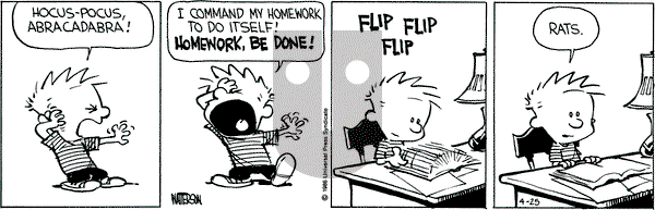 Calvin and Hobbes on Friday April 25, 1986 Comic Strip
