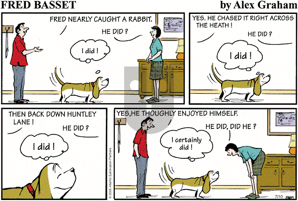 Fred Basset on Sunday July 10, 2005 Comic Strip
