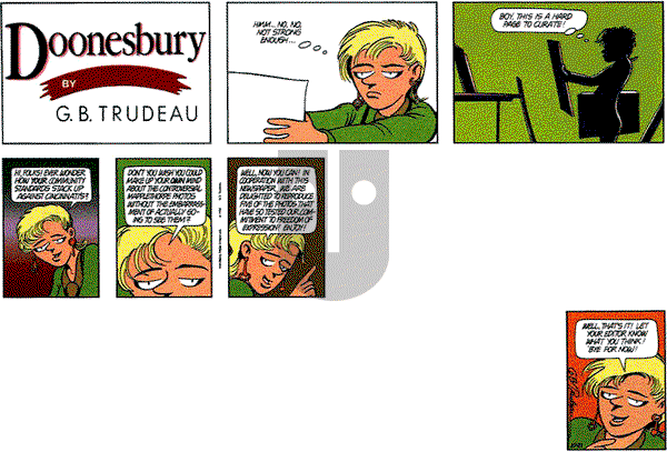 Doonesbury on Sunday October 21, 1990 Comic Strip