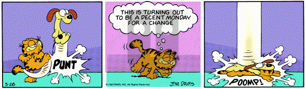 Garfield on Monday March 28, 1983 Comic Strip