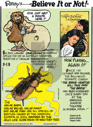 Ripley's Believe It or Not on Thursday March 19, 2015 Comic Strip