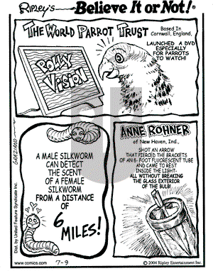 Ripley's Believe It or Not on Friday July 9, 2004 Comic Strip