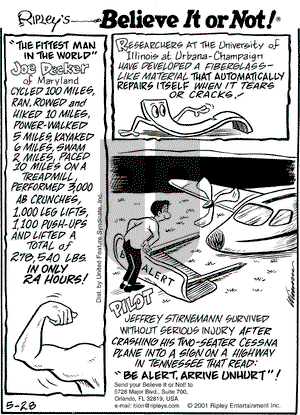 Ripley's Believe It or Not on Wednesday February 6, 2002 Comic Strip
