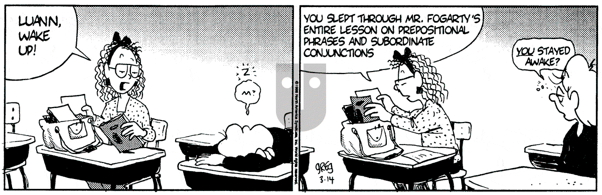 Luann - Thursday March 14, 1996 Comic Strip